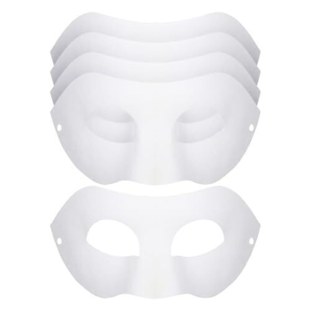 2884 10 Pcs White Half Face Paper Masks Masquerade Craft Masks